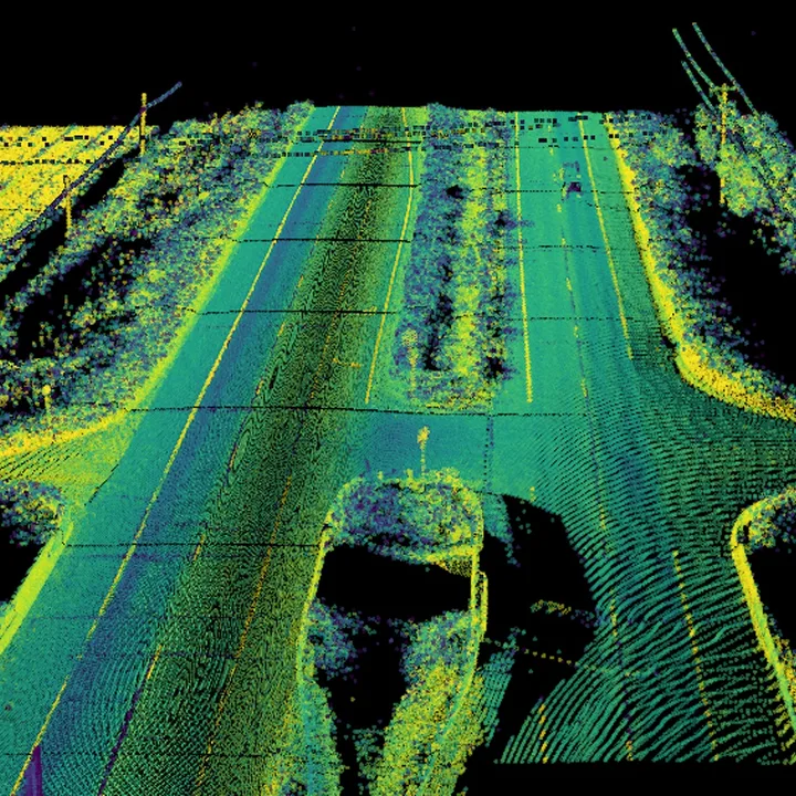 LiDAR point cloud of a highway corridor
